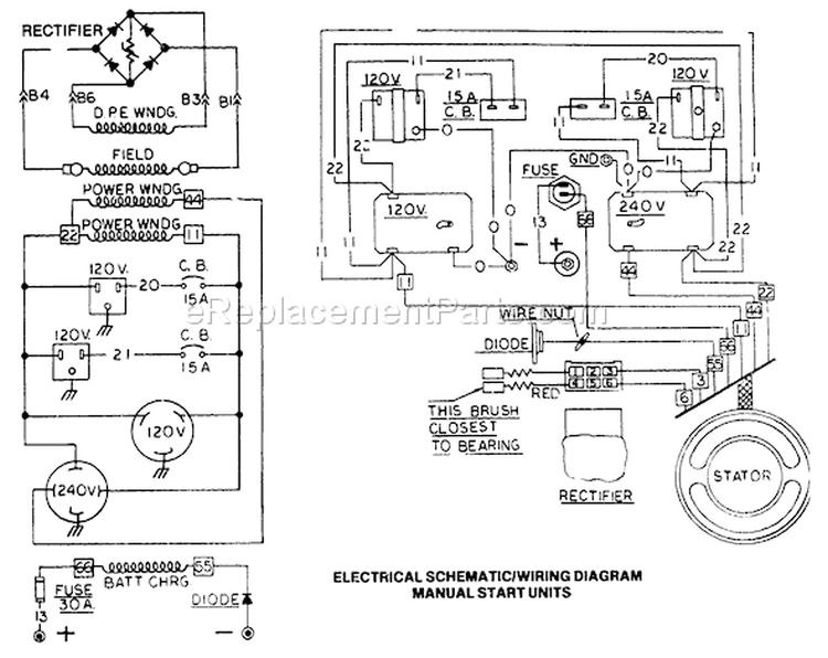 Page D Diagram and Parts List for 8751-2  Briggs and Stratton Generator